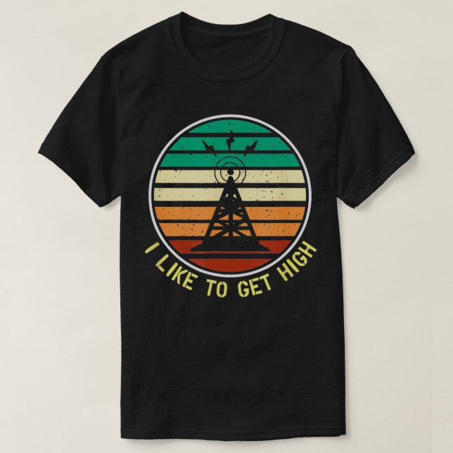 Tower Climber Retro Vintage Tower Climbing  T-Shirt (Design Front)