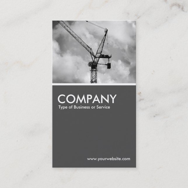 Tower Crane  - 70pc Grey Business Card (Front)