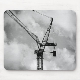 Tower Crane - Black and White Mouse Pad
