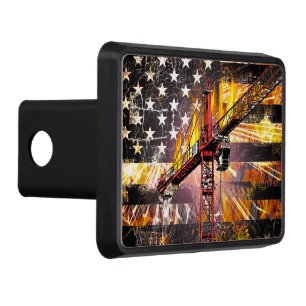 Tower Crane Operator Flag Trailer Hitch Cover