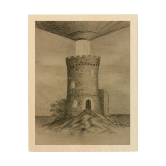 Tower illumination wood print