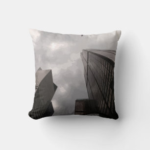 Tower in the city. throw pillow