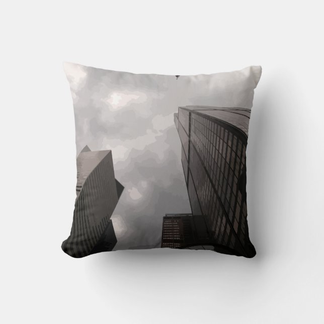 Tower in the city. throw pillow (Front)