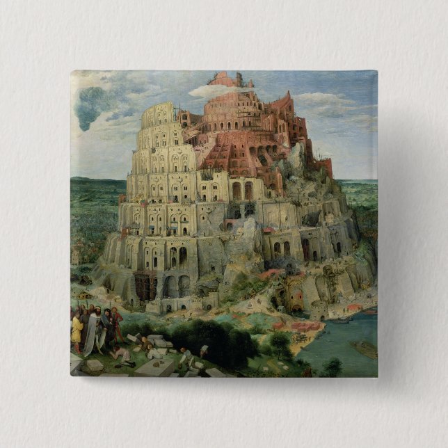 Tower of Babel 2 Inch Square Button (Front)