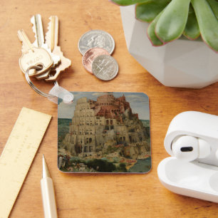 Tower of Babel by Peter Bruegel the Elder Keychain
