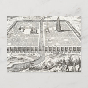 Tower of Babel, Hanging Gardens of Babylon Vintage Postcard