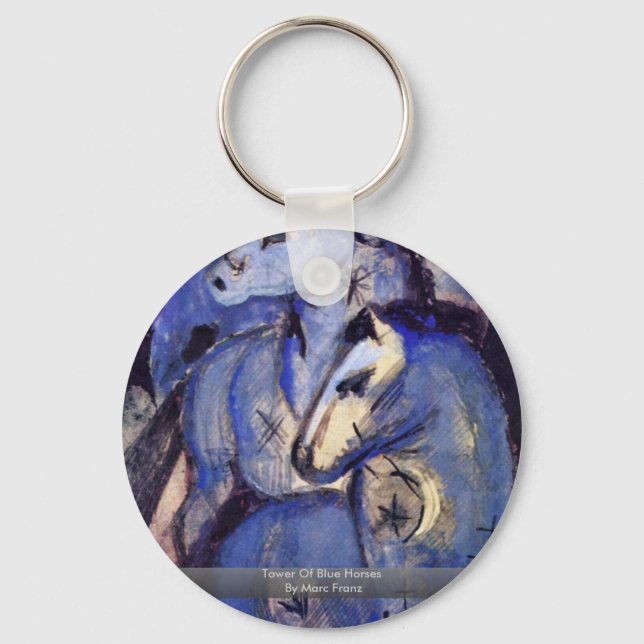 Tower Of Blue Horses By Marc Franz Keychain (Front)