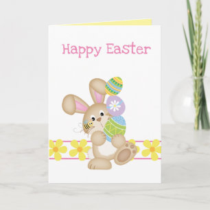 Tower Of Coloured Easter Eggs Greeting Card