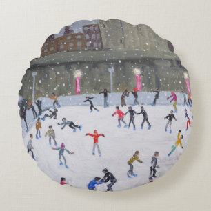 Tower of London Ice Rink 2015 Round Pillow