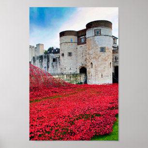 Tower of London Red Poppy Poppies Poster