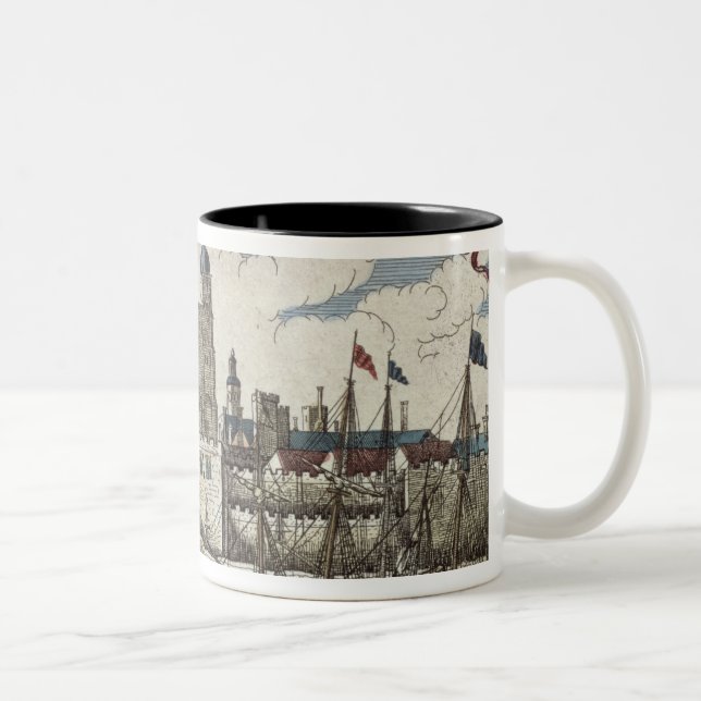 Tower of London Seen from the River Thames Two-Tone Coffee Mug (Right)