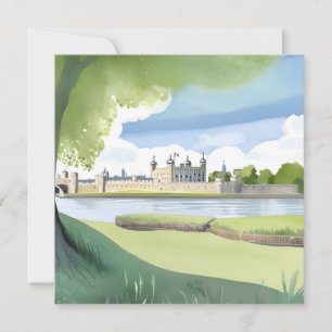 Tower of London   UK Watercolor Landscape Card