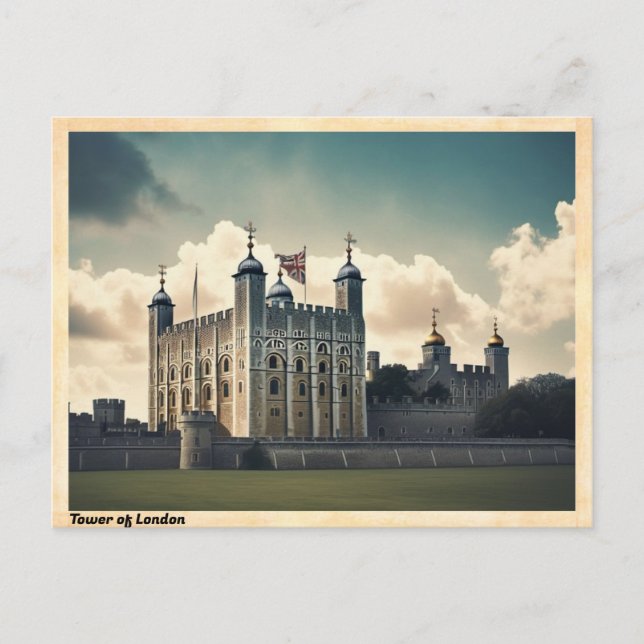 Tower of London Vintage Travel Postcard (Front)