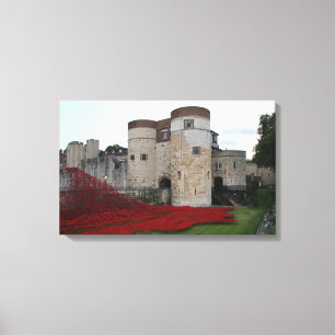 Tower of London with Ceramic Poppies - Canvas Print