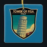 Tower of Pisa Italy Travel Art Vintage Ceramic Ornament<br><div class="desc">Tower of Pisa in a vector art style. The Leaning Tower of Pisa,  or simply the Tower of Pisa,  is the campanile,  or freestanding bell tower,  of Pisa Cathedral.</div>