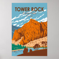 Tower Rock State Park Montana Vintage 