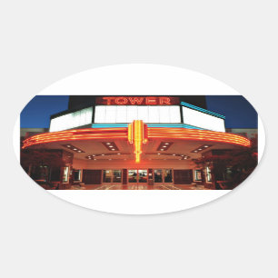 Tower Theatre, Sacramento, California Oval Sticker