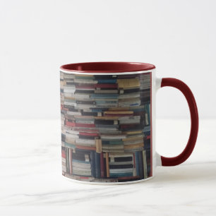 Towering Stacks of Books Wedged Together Mug