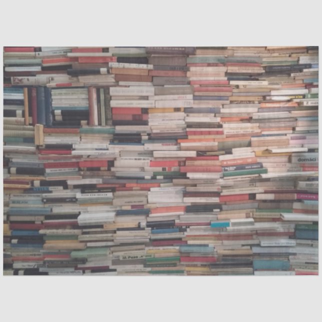 Towering Wall of Books Tissue Paper (Front)