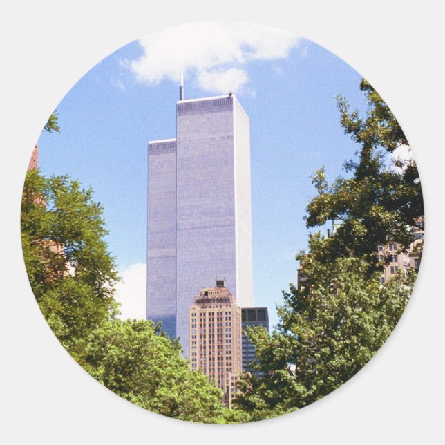 Towers Through the Trees Classic Round Sticker (Front)