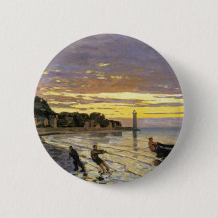Towing a Boat, Honfleur 2 Inch Round Button