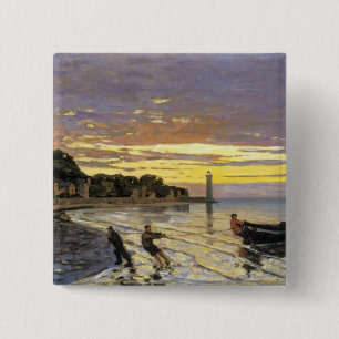 Towing a Boat, Honfleur 2 Inch Square Button
