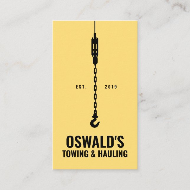 Towing and Hauling Service Business Card (Front)