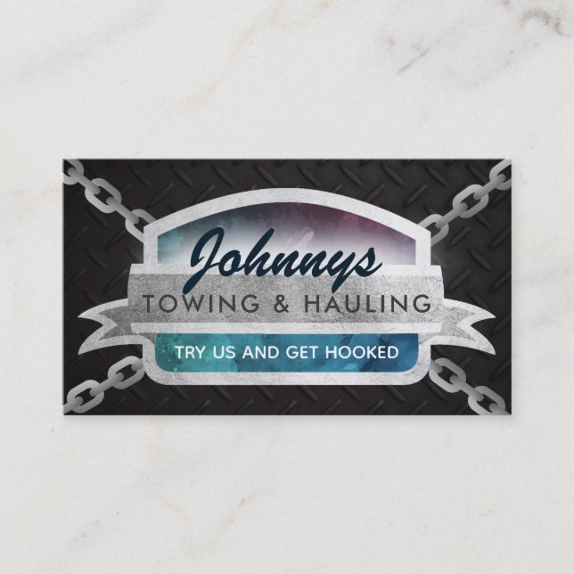 Towing Hauling Slogans Business Cards (Front)