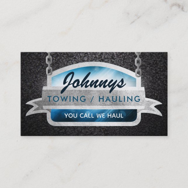 Towing Hauling Slogans Business Cards (Front)