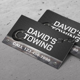 Towing Service Metal Tow Hook Professional Business Card