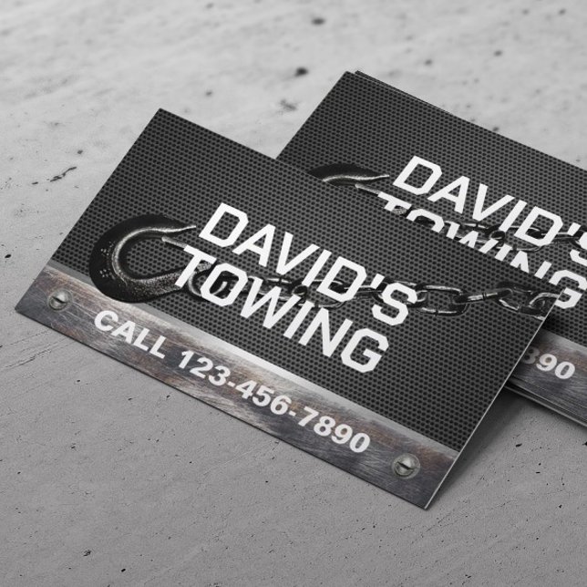 Towing Service Metal Tow Hook Professional Business Card (Creator Uploaded)