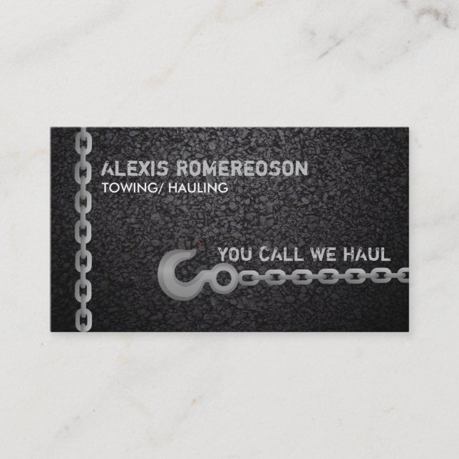Towing Slogans Business Card (Front)