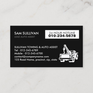 Towing Tow Truck Auto Assist Business Card