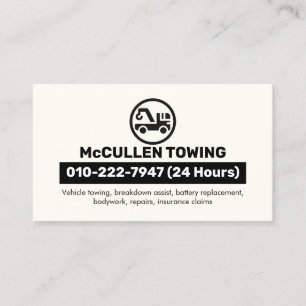 Towing Tow Truck Auto Assist Business Card