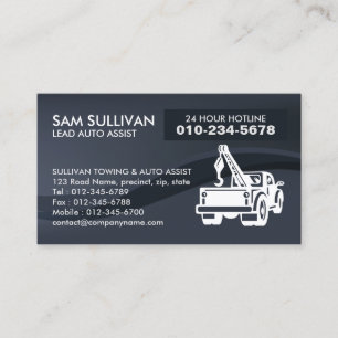 Towing Tow Truck Auto Assist Business Card
