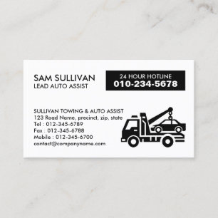 Towing Tow Truck Auto Assist Business Card