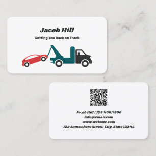 Towing Tow Truck Custom QR Business Card