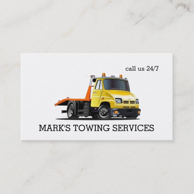 Towing Truck Business Card (Front)