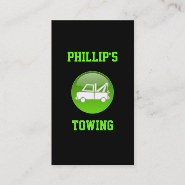 Towing Truck Tow Car Service Business Card (Front)