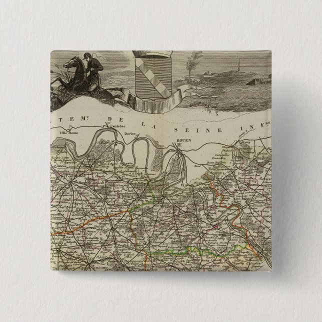 Town and Cities 2 Inch Square Button (Front)