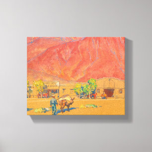 Town and Cliffs by Maynard Dixon Canvas Print