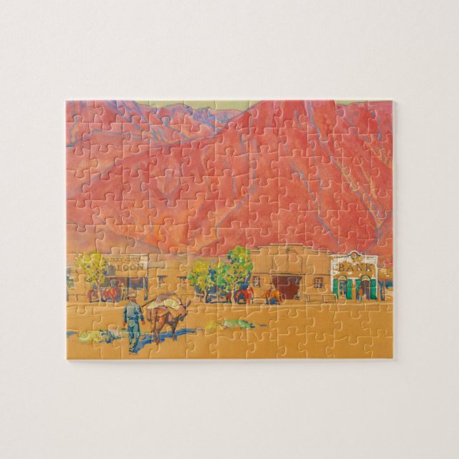 Town and Cliffs by Maynard Dixon Jigsaw Puzzle (Horizontal)