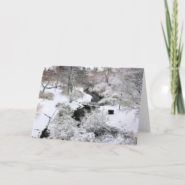 Town Brook in snowy December Card (Front)