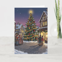 Town Christmas tree and carolers