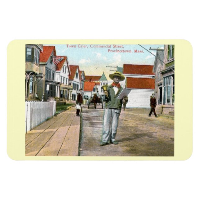 Town Crier Commercial St., Provincetown, Vintage P Magnet (Horizontal)