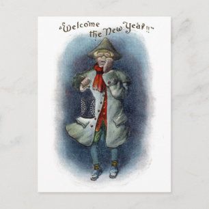 Town Crier Welcomes the New Year Holiday Postcard