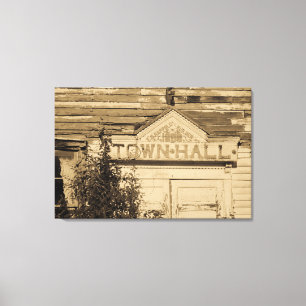 Town Hall 1898 Sign Wrapped Canvas Print