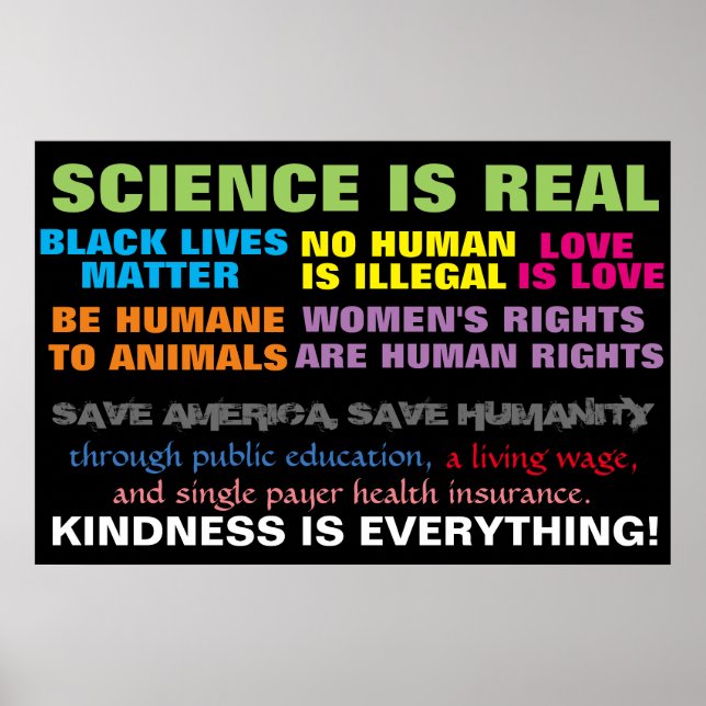 Town Hall Protest March Sign Human Rights (Front)