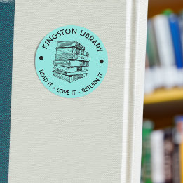 Town Library Read It Love it Return It Customize Classic Round Sticker