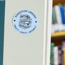 Town Library Read It Love it Return It Customize Classic Round Sticker